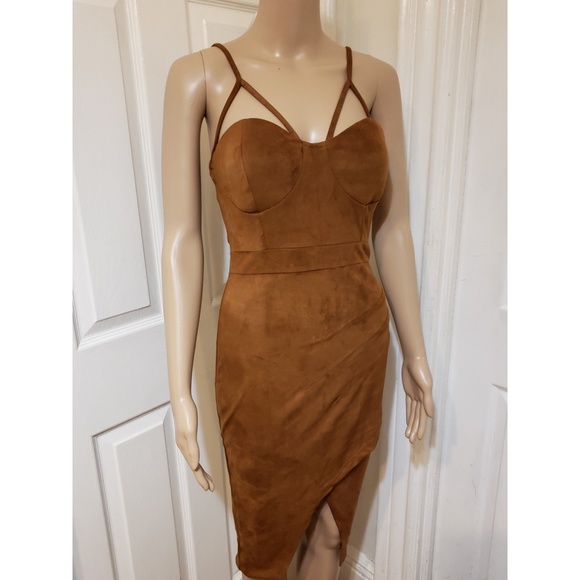 NEW! {DOWNTOWN FAUX SUEDE BODY CON MIDI} - Picture 7 of 12